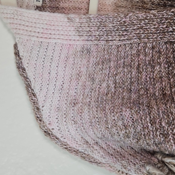 Frye & Co. Open Front Ombre Knit Cardigan Fringe Sleeve Women’s Size L - Picture 3 of 12